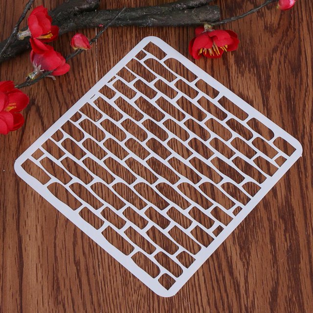 Plantilla de plantillas de café hechas a mano DIY Strew Pad Duster Spray (18 ladrillos) Ndcxsfigh Para estrenar