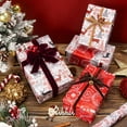 thumbnail image 5 of Christmas Wrapping Paper Reversible Vintage Reindeer and Christmas Stamp Gift Wrapping Paper Rolls Holiday Presents Decoration-17 Inch x 33 Feet, 5 of 10