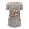 thumbnail image 6 of IROINNID Fashion Women Summer Loose Button Donw Comfy Print Round-Neck T-Shirt Short Sleeve Casual Blouse Spring Saving Sale, 6 of 6