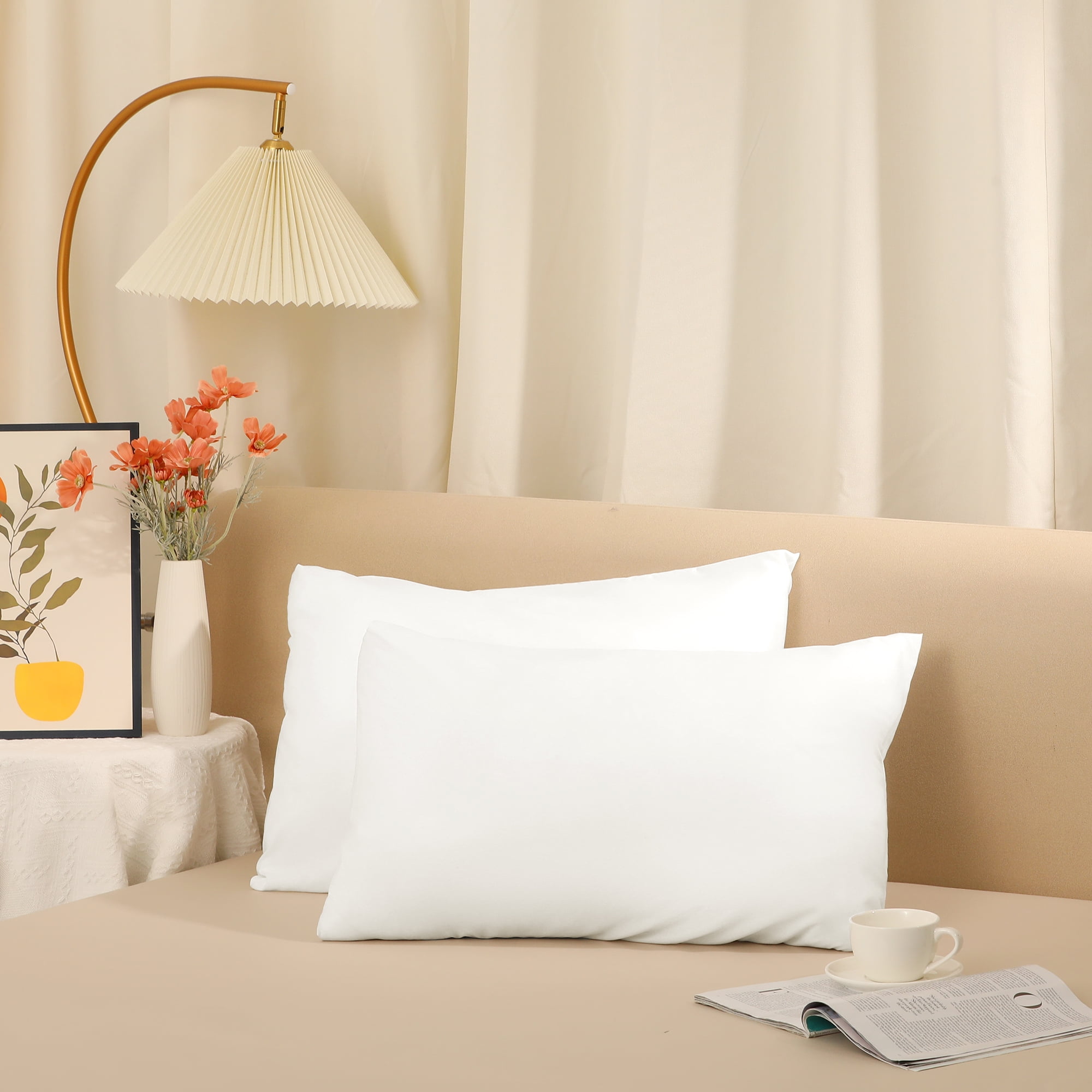 Unique Bargains Solid Color Envelope Closure Pillowcase (2 Count) White Queen