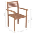 thumbnail image 4 of vidaXL Stackable Garden Chairs 6 pcs Solid Teak Wood, 4 of 4