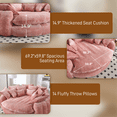 thumbnail image 5 of Rophefx 81.1" Oversized Round Chaise Lounge Sofa Bed,Fluffy Plush Cloud Couch with Deep Seat and 14 Pillows,Modern Comfy Couch for Living Room Apartment,Pink, 5 of 7