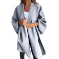 thumbnail image 2 of Kmdttou Womens Fall Fashion 2025 Winter Jackets for Women Solid Color Long V-neck Cape Cardigan Top Jacket, 2 of 5