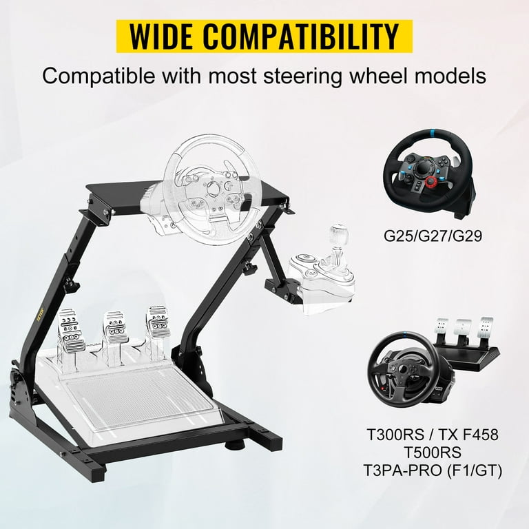 VEVOR Racing Steering Wheel Adjustable Stand Racing Simulator Cockpit Fit for Logitech G29 PS4 G920 Gaming Cockpit