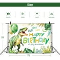 thumbnail image 3 of Dinosaur Theme Cool Happy Birthday Backdrop for Photography Kids Boys Cartoon Dino Animal Green Jungle Tropical Palm Background Party Decorations Cake Table Banner Decor Photo Booth Studio Props, 3 of 4