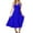 Blue, variant on Solid Color Women Elegant V-Neck Sleeveless Midi Dress Elegant Plain Dresses Party Dress Classic Sundress Flowy Vacation Dress
