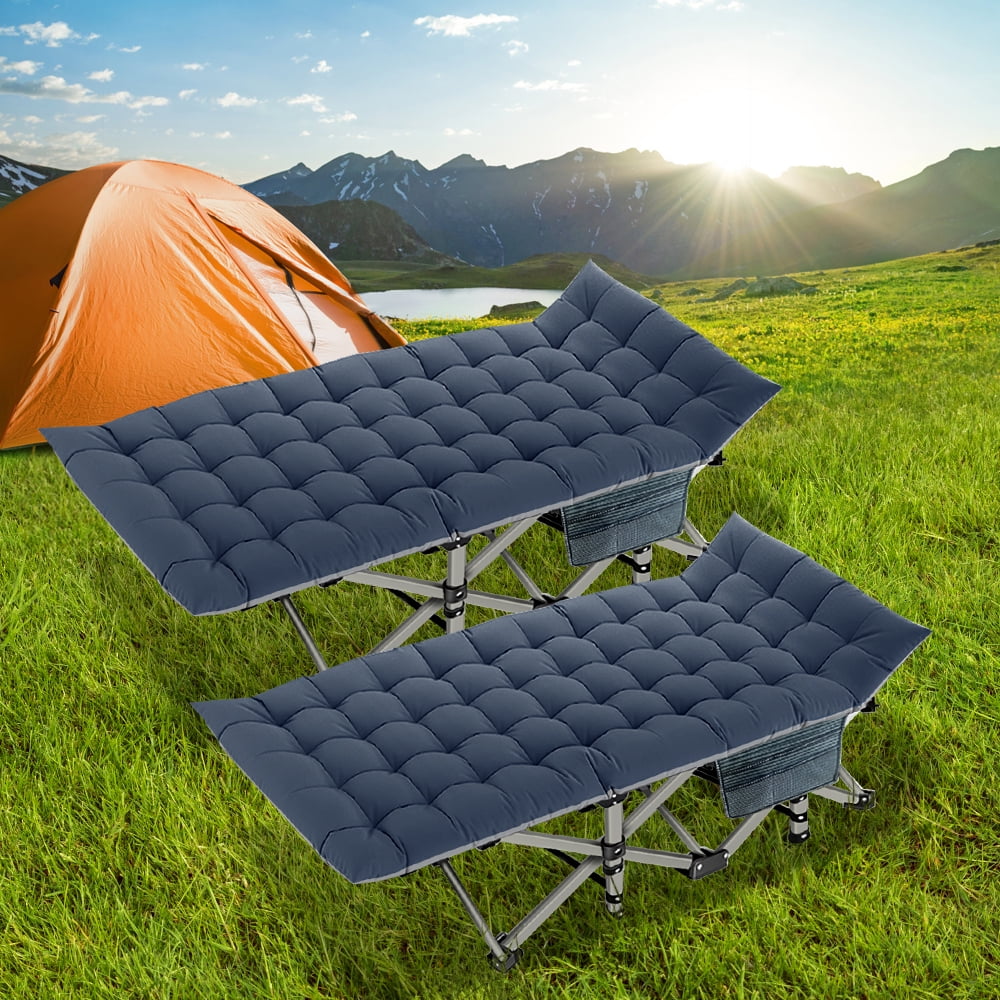 Slsy Folding Camp Cot With Mattress, 2 Packs Heavy Duty Adult & Kids