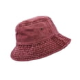 thumbnail image 4 of Gash Hao Bucket Hat ,Wide Brim Washed Denim Cotton Outdoor Sun Hat Flat Top Cap Sun Protection Cap, 4 of 6