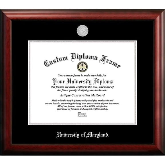 Campus Images MD998SED-1713 17 x 13 in. University of Maryland Silver Embossed Diploma Frame