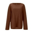 thumbnail image 6 of Women Crew Neck Pullover Womens Sweatshirts No Hood with Front Pocket Women's Casual Solid Color Diy Loose Fit Crew Neck Sweatshirt Comfortable and Stylish Pullover L, 6 of 8