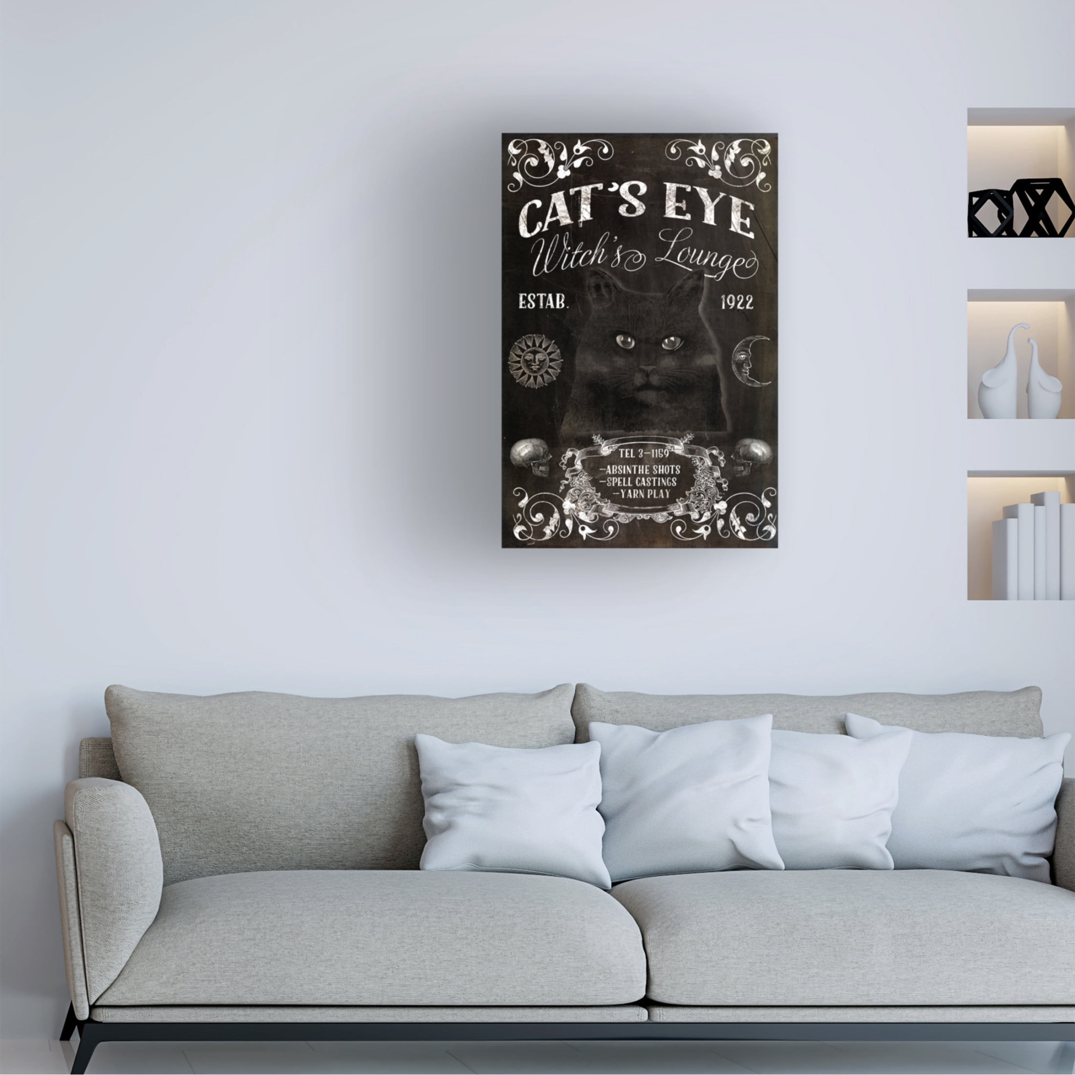 Canvas Wall Art - Sasha 'Cats Eye Lounge' Wall Art for Living Room, Bedroom, or Office Décor by Trademark Fine Art - 22 x 32 Inches