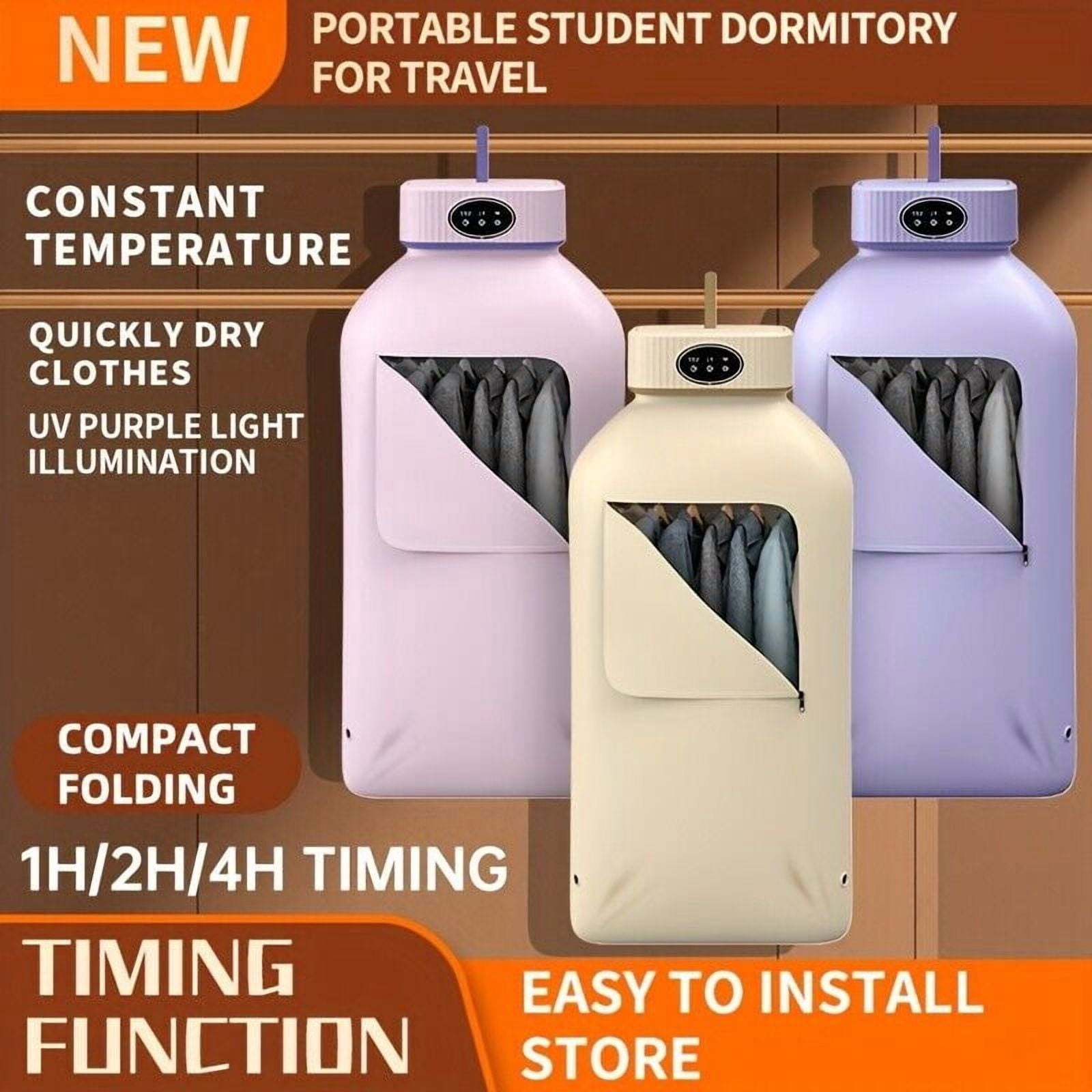 TOPCHANCES Electric Portable Clothes Dryer, 600W Folding Dryer Machine For Apartment Dorm, Pink