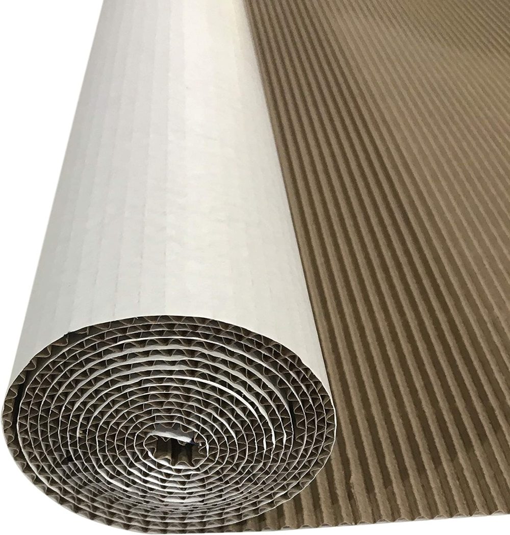 12 feet x 36 White Singleface Corrugated B Flute Cardboard Roll