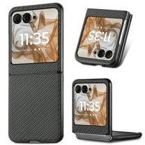 for Motorola Razr 60 / Razr 2025 Case, Carbon Fiber Leather Slim Protective Cover, Full Protection Strong Impact Resistance Smartphone Protection for Motorola Razr 60 / Razr 2025, Black