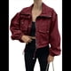 thumbnail image 2 of Chaqueta Corta para Mujer, Anorak Utilitario Extragrande con Cremallera y Bolsillos Vino Tinto XXL, 2 of 8