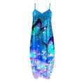 thumbnail image 3 of Femmes Été Robe Décontractée Sans Manches Grande Taille Boho Longue Robe Maxi avec Poches Robe de Plage, 3 of 4