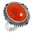 thumbnail image 1 of 925 Silver Ring For Women - Girls Orange Genuine Carnelian Stone Silver Ring Size 10 August Birthstone Fashion Silver Ring Size 10 Gift For Women On Friendship Day 925 Silver Jewelry With Gemstone, 1 of 6