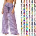 thumbnail image 1 of Pincandy Women See Through Sheer Mesh Pants Beach Swimsuit Bikini Bottom Cover up Party Club Elastic High Waist Wide Leg Pants, 1 of 7