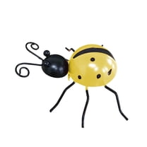 Set of 5 Cute Metal Ladybugs - Vibrant Outdoor Garden Art Decorations, Lawn & Fence Sculptures for Backyard, Patio & Rustic Home Decor