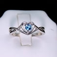 thumbnail image 3 of Christine Engagement Ring for Women Promise Heart Birthstone Cz Sterling Silver by Ginger Lyne, 3 of 6