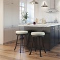 thumbnail image 2 of Amisco Logan 26.88" PVC and Metal Swivel Counter Stool in Light Beige/Dark Brown, 2 of 3