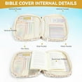 thumbnail image 6 of Bible Cover Case for Women with Handle, Quilted Church Bag with Zippered Pocket and Bible Study Supplies Kit, Floral Design for Organized Scripture Carry, 6 of 10