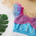 thumbnail image 4 of Bañador de sirena para niños, traje de baño con estampado de escamas de pescado, Bikini dividido, Fiesta en la piscina, playa y arena, Verano, 4 of 4
