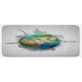 thumbnail image 1 of Earth Kitchen Mat, Globe of Planet Earth Realistic Continents Geography Theme Pencil Sketch, Plush Decorative Kitchen Mat with Non Slip Backing, 47" X 19", Blue Green Pale Brown, by Ambesonne, 1 of 1