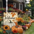 thumbnail image 3 of Rustic Farmhouse Thanksgiving Pumpkin Garden Flag 12x18 Inch Double Sided Burlap Fall Welcome Autumn Maple Leaf Sunflower Decor, 3 of 9