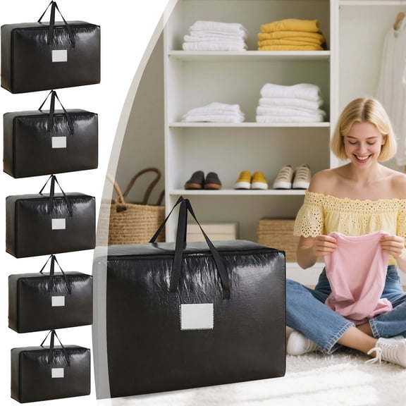 Cinvoph Heavy Duty Storage Bag Extra Large Moving Bags with Reinforced Handles for Clothes Packing, Dorms, College Supplies 27"x19"x13"