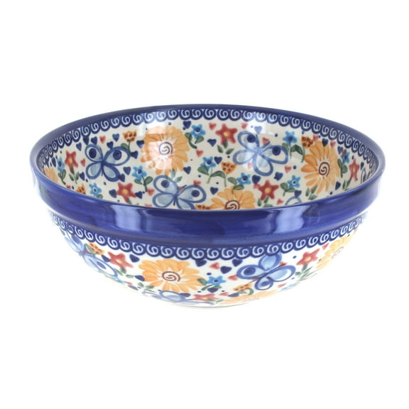 Blue Rose Polish Pottery Butterfly Small Serving Bowl