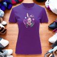 thumbnail image 3 of Playera Blusa Con Estampado De Conejo Kawai Con Caras Fantasmas Ropa Para Mujer Color Morado Talla Chica Marca Emil SaEs, 3 of 4