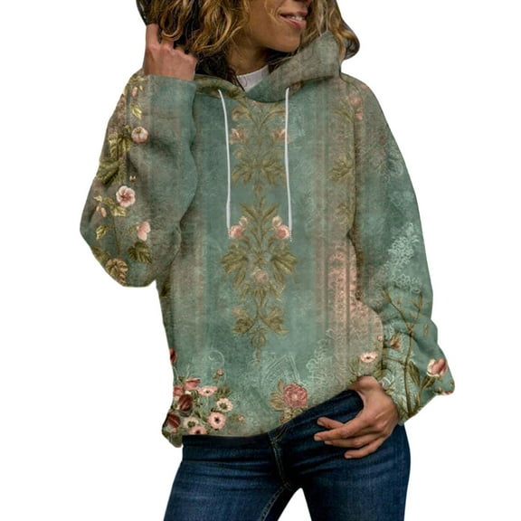 Bovemsi Sweatshirt for Women Women's Love Printing Solid Color Blouse Casual Comfort Hoodie