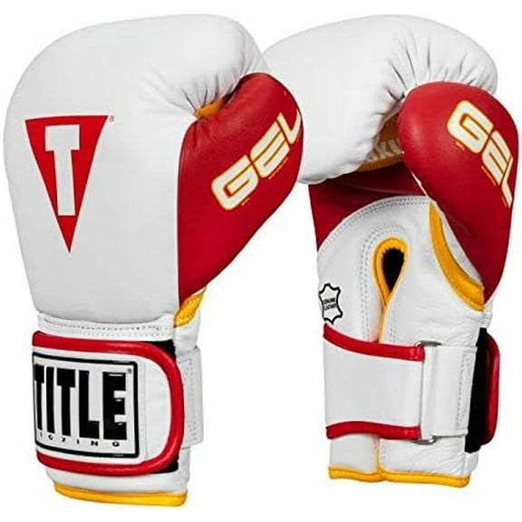 Title Boxing Gel World V2T Bag Gloves, White/Red/Gold, Medium