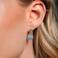 thumbnail image 3 of Gem Stone King 3.30 Ct Round Swiss Blue Topaz 925 Sterling Silver Earrings, 3 of 4