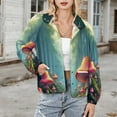 thumbnail image 3 of Jackets for Women Winter Coat Jackets Flannel Stand Collar Jacket(Enchanted Forest with Mushrooms,Size:S-4XL), 3 of 7