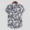 thumbnail image 4 of TIHLMK Mens Tshirts Mens Fashion Ethnic Short Sleeve Casual Printing Hawaiian Shirt Blouse T-shirt, 4 of 8