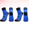 thumbnail image 3 of 2 pares de calcetines deportivos unisex de media caña, antideslizantes, de malla atlética, transpirables, de ciclismo, de nailon grueso (azul, 40-44 yardas), 3 of 6