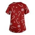 thumbnail image 3 of Dwellite Christmas Scrubs Tops for Women Plus Size Stretchy Short Sleeve V Neck Snowman Printed Nurse Scrub Medical Uniform White 3XL, 3 of 3