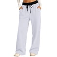 thumbnail image 5 of Blekii Kids Boys Girls Double Color Sweatpants Athletic Running Pants Long Sports Fitness Bottoms, White, 160, 5 of 7