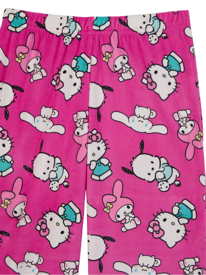 Hello Kitty Girls Long Sleeve Top and Pajama Pants Set, 2-Piece
