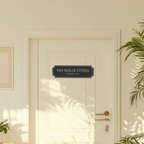 FRCOLOR Front Door No Soliciting Sign Self-Adhesive Acrylic No Solicitation Sign Easy to Apply for House Office Plaque