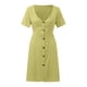 thumbnail image 5 of Puntoco Vestido De Manga Corta Con Cuello En V, Vestido Superior De Cintura Con Botones De Color Sólido Con Cuello En V Para Vacaciones De Verano Para Mujer Amarillo Xxxl, 5 of 5
