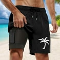 thumbnail image 2 of CHENge Mens Swim Shorts Lightweight Palm Tree Print Quick-Dry Patriotic Swimming Trunks with Compression Liner Anti-Chafe Beach Shorts Bathing Suits, 2 of 5