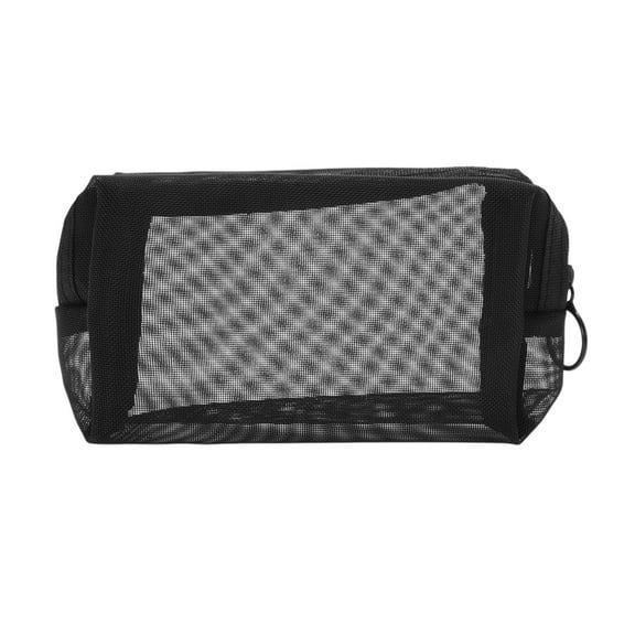 1 Pc Portable Mesh Makeup Bags for Business Travel Small Black Nylon