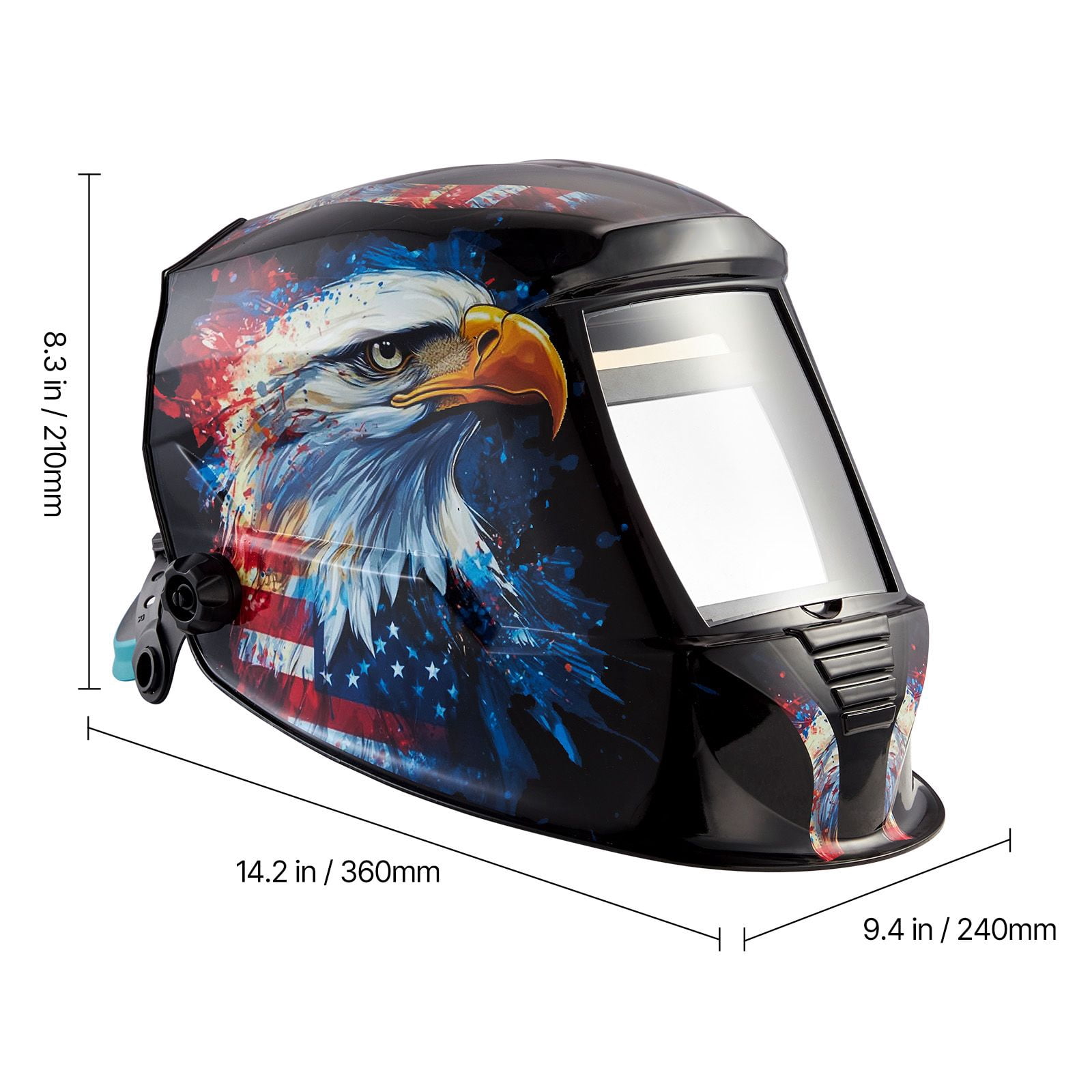 Auto Darkening Welding Helmet, 3.94x3.15 Inch Large True Color Screen, 4 Arc Sensors, 1/20000s Response, DIN 4/5-9/9-13 Adjustable, Solar Powered