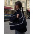 thumbnail image 2 of Womens Half Turtleneck Sweater  Stitch Drop Shoulder Pullover Knit Top, 2 of 5