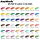 thumbnail image 2 of Pintura Acrílica Metálica AnyMark, 48 Colores con 12 Pinceles, Botellas de 60ml (2 fl oz), Set de Pintura Acrílica con Brillantina para Niños y Adultos en Lienzo, Roca y Madera, 2 of 7
