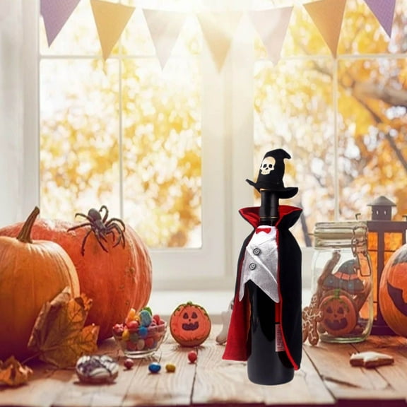 Summercome Halloween Wine Bottle Cover, Vampire Wine Wrapping Sleeves, Novelty Functional Wine Bottle Cover, Wine Present Pouch for Halloween Party Decoration, Halloween Party Decoration Supplies