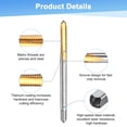 thumbnail image 2 of Uxcell M3x0.5mm Metric Thread Tap, HSS Titanium Coated 50mm Length Straight Flute Right Hand Thread Screw Tapping Tool, 2 of 7